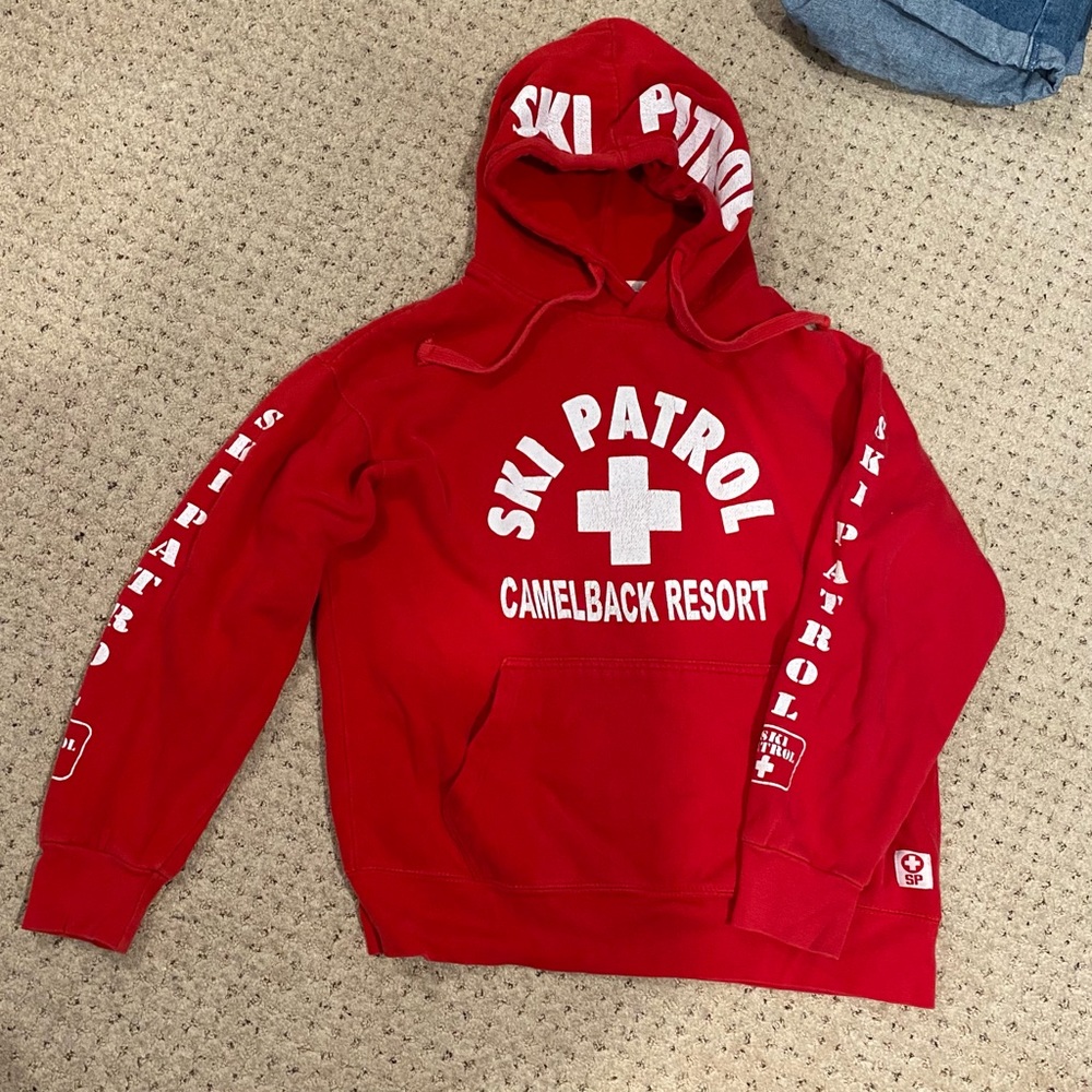 Red ski patrol hoodie
